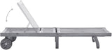 Outdoor Sun Lounger with Cushion, Adjustable Backrest & Wheels - Photo 4