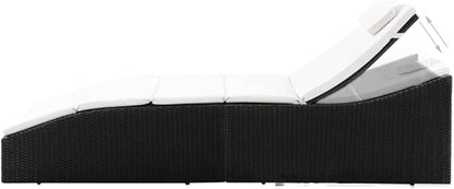 Sun Lounger Hammock Chair,Lounge Chair,Patio Lounge Chairs,Christopher Knight Outdoor Furniture,Outdoor Chaise Lounge,Outdoor Lounge Chairs Set of 2,with Cushion Poly Rattan Black