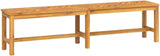 Solid Acacia Wood Garden Bench Outdoor 70.9" L Rectangular Brown Fishbone Pattern Durable Patio Benches for Backyard - Photo 3