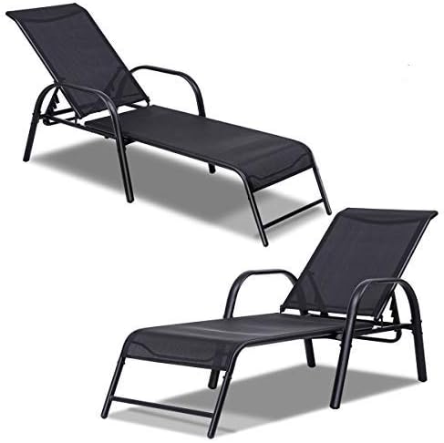 Giantex Outdoor Patio Chaise Lounge Chair, Adjustable Lounge Chairs Patio Seating Furniture, 5 Adjustable Positions - Photo 1