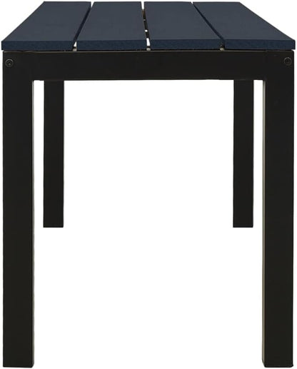 Garden Bench Black Steel Garden Bench Rectangular Vintage Yard Outdoor Seating for Outdoor Balcony