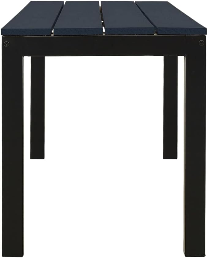 Black Vintage Steel Garden Bench 43.3"x17.7" Outdoor Seating for Patio, Porch & Park, 3-Person Matte Metal Backyard Chair, Minimal Assembly for Front Porch, Lawn and Balcony