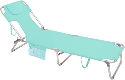SUNNYFEEL Beach Lounge Chair, Aluminum Tanning Chair with Face Hole, Foldable Lounge Chair Outdoor, Sun Tanning Chair with Backpack Straps for Outdoor/Picnic/Lawn