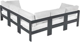 MAKLAINE Contemporary Outdoor Modular Sectional Sofa, Aluminum Frame, Water-Resistant White Fabric - Photo 5