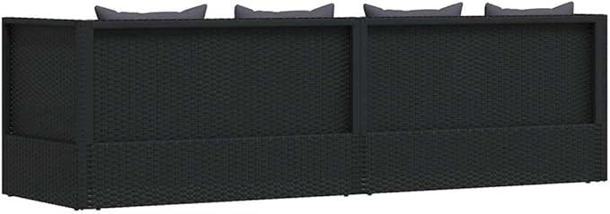3-Piece Modern Outdoor Chaise Lounge Synthetic Poly Rattan - Adjustable Patio Bed and Sofa (Fits 3 Adults) for Relaxing - Photo 8