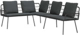 3-Seat L-Shape Outdoor Sofa, Gray PE Rattan Patio Couch with Bench Cushion, 90.9 x 68.1 inch Metal Frame - Photo 2