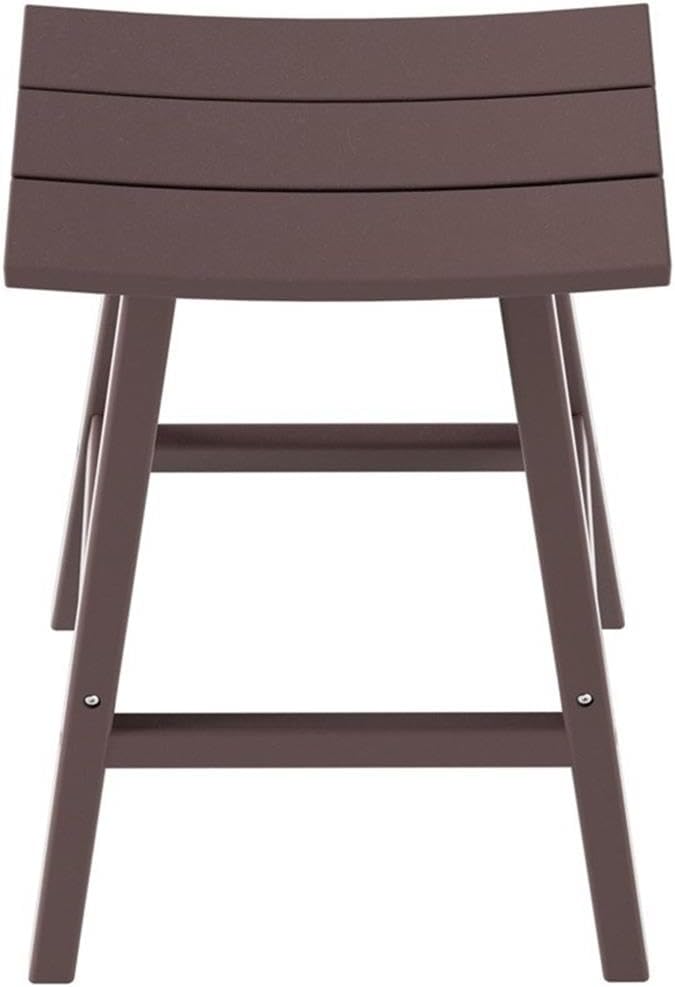 Costaelm All-Weather Bar Stools Set of 2, 29" Height Outdoor Bar Stools, Adirondack Poly Patio Bar Stool for Patio, Deck, Kitchen Counter and Garden, Dark Brown