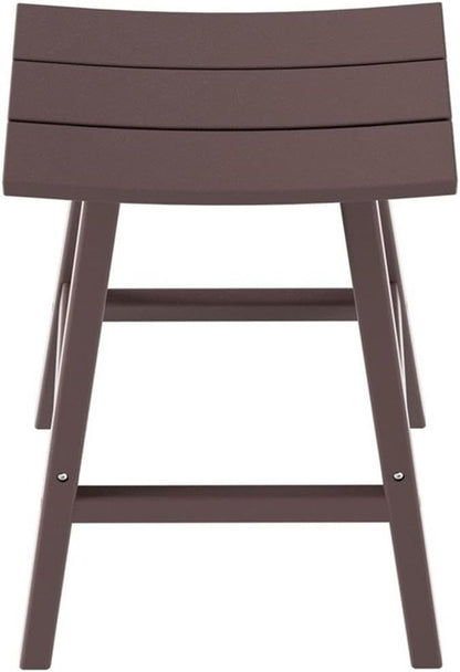 Costaelm All-Weather Bar Stools Set of 2, 29" Height Outdoor Bar Stools, Adirondack Poly Patio Bar Stool for Patio, Deck, Kitchen Counter and Garden, Dark Brown