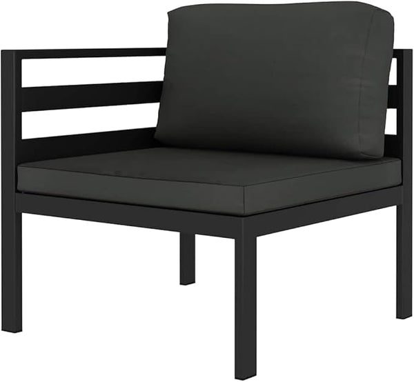 Anthracite Outdoor Sectional Corner Seat 27.6x27.6x25.4 in Aluminum Frame Lightweight Modular Patio Couch for Balcony - Photo 1
