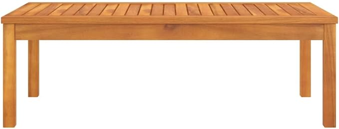 Solid Acacia Wood Coffee Table Rectangular Modern Minimalist Design Indoor Outdoor Use Durable Sturdy Construction Easy Maintenance