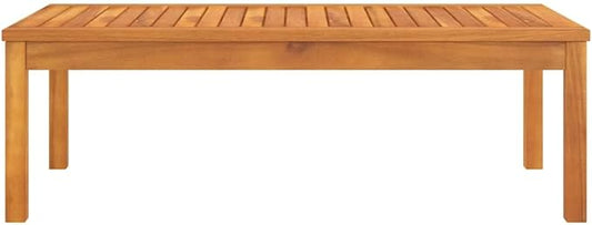 Solid Acacia Wood Coffee Table Rectangular Modern Minimalist Design Indoor Outdoor Use Durable Sturdy Construction Easy Maintenance