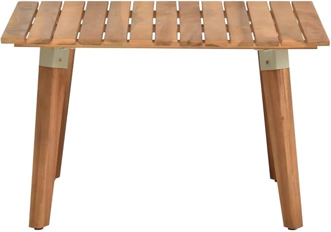 Outdoor Coffee Table 23.6x23.6 in Brown Solid Acacia Wood Square Patio Accent Table Portable Folding Assembly for - Photo 3
