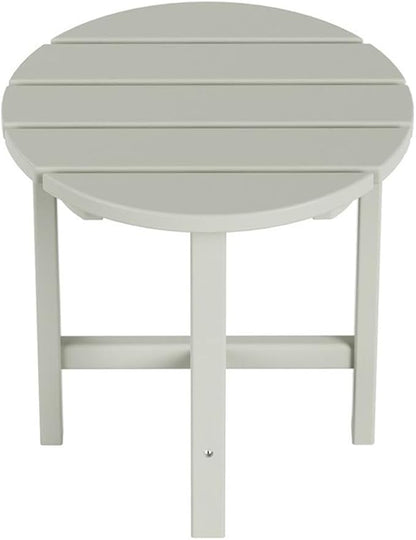 Costaelm Round Outdoor Side Tables, Adirondack Patio Tables for Outside, HDPE Patio End Table Weather Resistant, Balcony Table for Pool, Seaside, Backyard, Porch, Indoor Companion, Sand