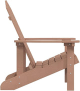 Brown HDPE and Stainless Steel Medium Adirondack Garden Chair for Patio Balcony Outdoor Seating with Heavy-Duty - Photo 5