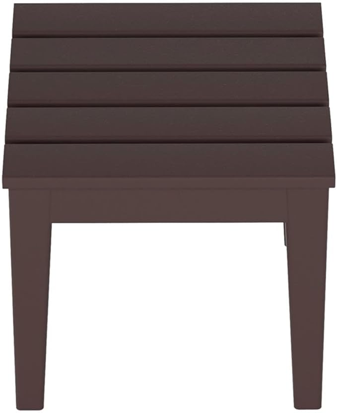 Costaelm Small Outdoor Side Table, Patio End Table Weather Resistant Outdoor Coffee Table, Square Conversation Table for Indoor, Porch, Balcony, Garden, Poolside, Deck, Dark Brown