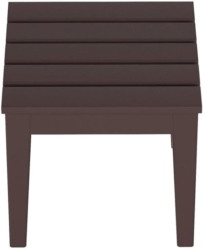 Costaelm Small Outdoor Side Table, Patio End Table Weather Resistant Outdoor Coffee Table, Square Conversation Table for Indoor, Porch, Balcony, Garden, Poolside, Deck, Dark Brown