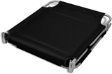 Folding Sun Lounger Black 22.8"x74.4"x10.6" Powder-Coated Steel Frame Adjustable Backrest Patio Pool Beach Lounge - Photo 7