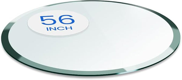Dulles Glass 56 inch Round Glass Table Top - Tempered - 3/8" Thick Glass Surface, Safe Beveled Edge - Photo 1