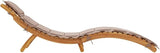 Solid Acacia Wood Sun Lounger, Taupe Patio Chaise Lounge Chair for Poolside and Garden - Photo 5