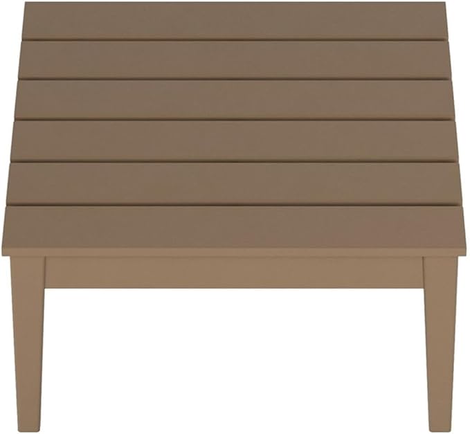 Costaelm Outdoor Side Tables for Patio, Small Patio Conversation Table Weather Resistant Coffee Table, Small Square Outdoor End Tables for Porch, Balcony, Poolside, Weathered Wood