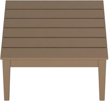Costaelm Outdoor Side Tables for Patio, Small Patio Conversation Table Weather Resistant Coffee Table, Small Square Outdoor End Tables for Porch, Balcony, Poolside, Weathered Wood
