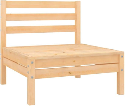 3-Piece Patio Lounge Set Solid Pine Wood Outdoor Furniture Set with Table, Modular Design for Garden Balcony Porch Backyard Sunroom, Weather Resistant Patio Conversation Set