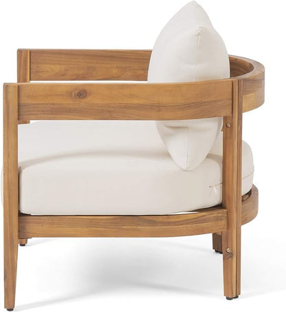 Merax Set of 2 Outdoor Acacia Wood Frame 2pcs Chairs with Cushions for Patio,Garden