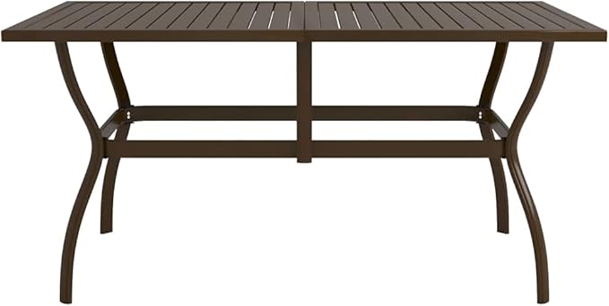 Outdoor Small Table Patio Furniture Outside Table Patio Side Tables Patio Table Brown 55.1"x31.5"x28.3" Steel