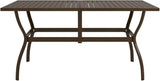 Patio Table Brown 55.1"x31.5"x28.3" Steel - Photo 3
