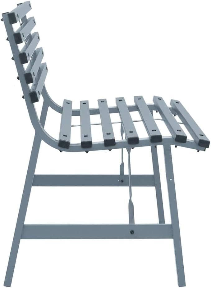 Garden Bench Deck Bench Patio Bench 43.3" Steel Gray