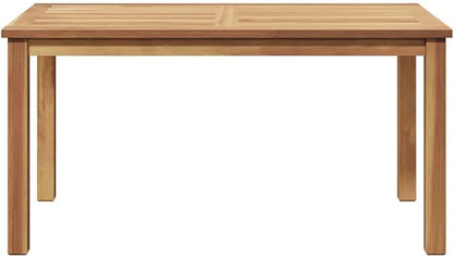 Outdoor Coffee Table Solid Teak Wood Patio Garden Furniture 35.43 x 19.69 x 17.91 Inches, Minimalist Weather-Resistant Low Table for Backyard Deck