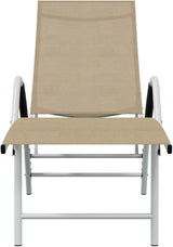 Extra High Cream Adjustable Armrests Sun Lounger Outdoor Textilene Aluminum Frame 76 x 23.8 x 37.8 in Modernes Design - Photo 4