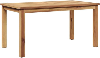Outdoor Coffee Table Solid Teak Wood Patio Garden Furniture 35.43 x 19.69 x 17.91 Inches, Minimalist Weather-Resistant Low Table for Backyard Deck