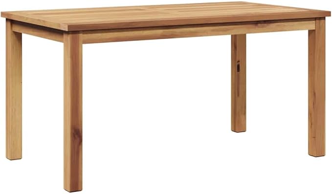 Brown Outdoor Coffee Table, 35.43x19.69x17.91 in Modern Teak Wood Patio Cocktail Table for Garden Balcony Poolside Lounge