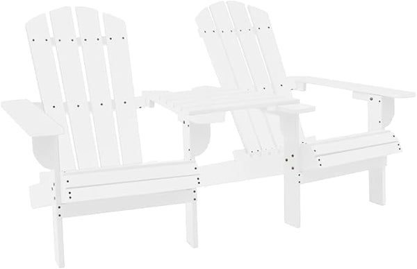 White Solid Fir Wood Ergonomic Garden Chair, Comfortable Outdoor Patio Furniture for Relaxing - Photo 1
