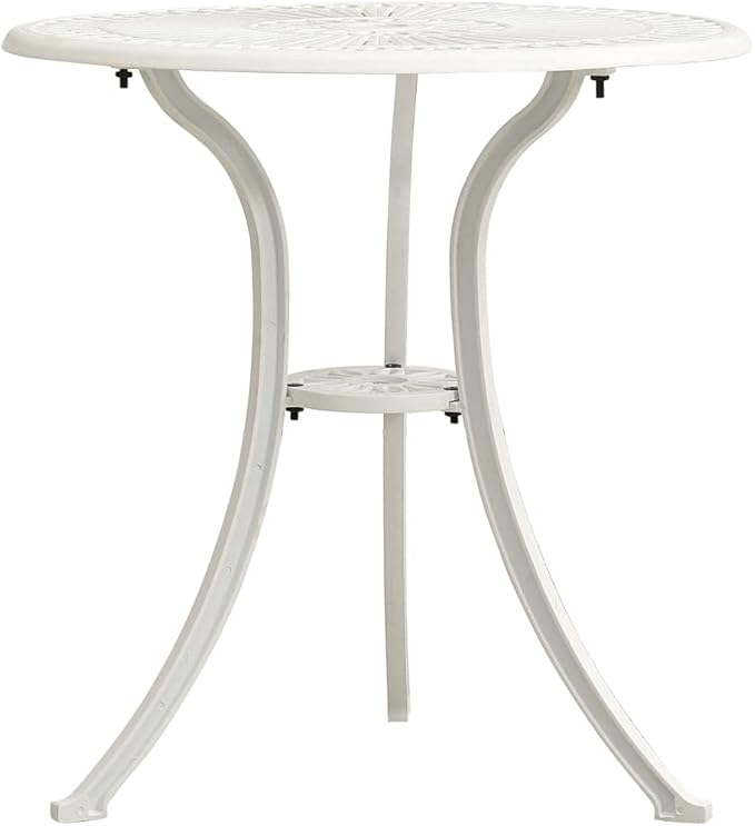 vidaXL Garden Table White Cast Aluminum Medium Durable Garden Table