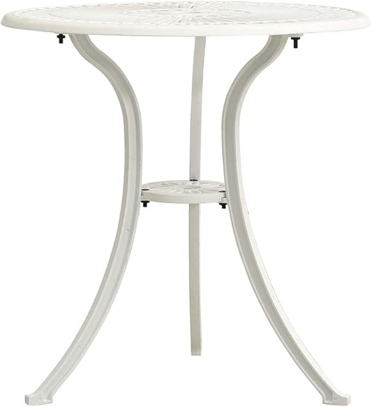 vidaXL Garden Table White Cast Aluminum Medium Durable Garden Table