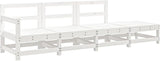 White Solid Pine Patio Sectional Couch 26x24x28 in Modular Outdoor Seating Set Seats 4 for Garden Balcony and Terrace - Photo 1