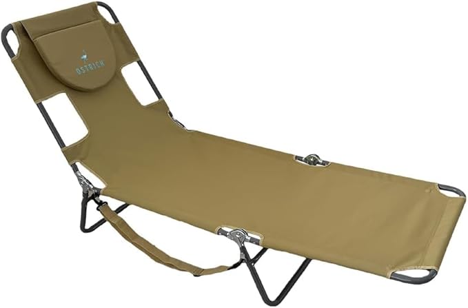 Ostrich Chair Chaise Lounger Chair, Tan - Photo 1