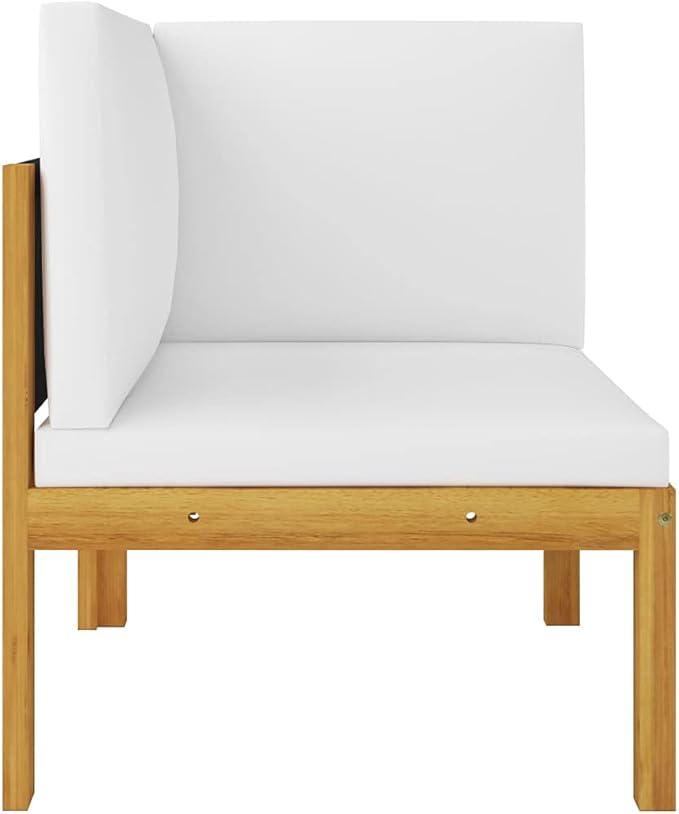 2-Seater Acacia Wood Garden Bench with Weather-Resistant Cushions for Patio, Modern Outdoor Seating Furniture with Oiled Finish and Removable Covers