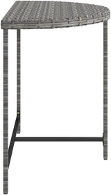 Modern Grey Poly Rattan Garden Table with Powder-Coated Steel Frame for Outdoor and Indoor Use, 4-Person Dining Set - Photo 6