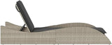 Light Gray Outdoor Chaise Lounge 31.8 x 9.3 x 11.3 in Wicker Pool Lounger with Adjustable Backrest & Washable Cushion - Photo 6