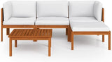 5-Piece Outdoor Lounge Set with Plush Cushions, Solid Acacia Wood Patio Furniture for Garden and Deck - Photo 3