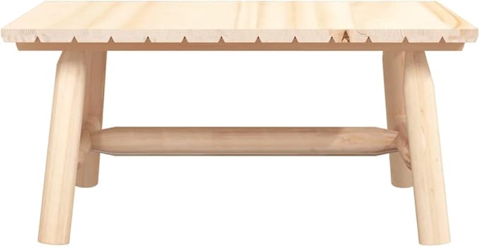 Solid Spruce Wood Coffee Table Rustic Natural Wood Furniture Indoor Outdoor Use Durable Construction Oiled Finish - Photo 4
