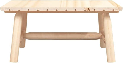 Rustic Solid Spruce Wood Coffee Table for Living Room and Patio, Durable Construction with Oiled Finish, Spacious Design 35.4 by 19.7, Easy Assembly, Natural Wood Furniture,