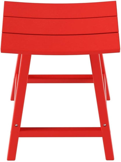 Costaelm 24" Height Outdoor Bar Stools, All-Weather Bar Stools, Adirondack Poly Patio Bar Stool for Patio, Deck, Kitchen Counter and Garden, Red