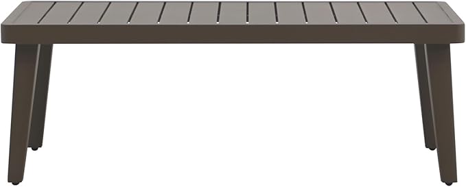New Classic Furniture Genova Aluminum Patio Coffee Table, Brown - Photo 3