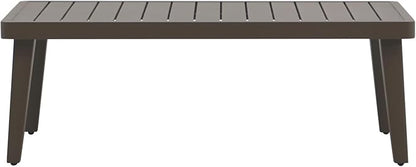 New Classic Furniture Genova Aluminum Patio Coffee Table, Brown