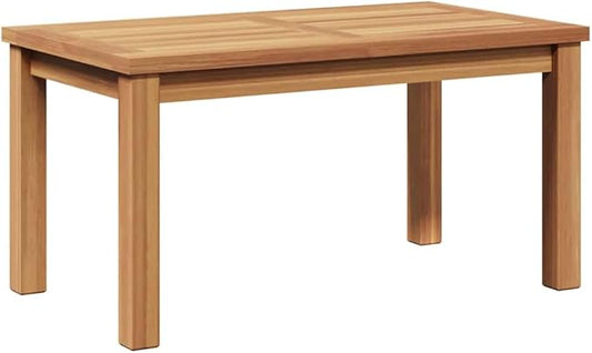 Solid Teak Wood Coffee Table, 27.56 x 15.75 x 14.17 Inches, Modern Minimalist Low Profile Rectangular Tea Table for Garden, Patio, Balcony and Outdoor Living Space