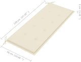 Foldable Garden Bench Natural Bamboo and Polyester Medium Outdoor Seating for Patio Garden Balcony with Cushion - Photo 9